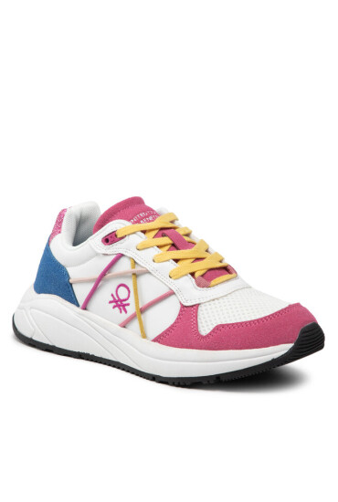United Colors Of Benetton Сникърси Ascent Colour BTW217305 White/Fucsia 1081 - Mera.bg