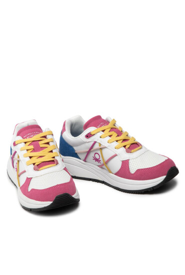 United Colors Of Benetton Сникърси Ascent Colour BTW217305 White/Fucsia 1081 - Mera.bg