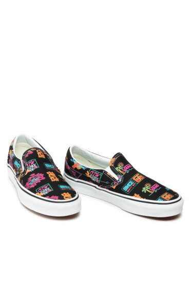 Vans Гуменки Classic Slip-On VN000XG8B0K1 ( Market) Black/Neon - Mera.bg