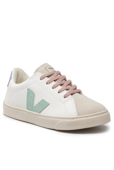 Veja Сникърси Small Esplar Laces Chromefree Leather RS0502862C-J White/Matcha/Lavende - Mera.bg
