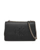 Calvin Klein Jeans Дамска чанта Sculpted Ew Flap Conv Chain LV04K3035G Черен - Mera.bg