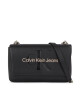 Calvin Klein Jeans Дамска чанта Sculpted Ew Flap Conv25 Mono K60K607198 Black With Rose 01F - Mera.bg