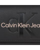 Calvin Klein Jeans Дамска чанта Sculpted Ew Flap Xbody Mono K60K610579 Black With Rose 01F - Mera.bg