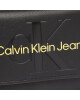 Calvin Klein Jeans Дамска чанта Sculpted French Flap Xbody Mono K60K610581 Черен - Mera.bg