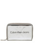 Calvin Klein Jeans Малък дамски портфейл Sculpted Med Zip Around K60K610405 Сребрист - Mera.bg