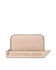 Calvin Klein Jeans Малък дамски портфейл Sculpted Med Zip Around Tag K60K610578 Розов - Mera.bg