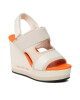Calvin Klein Jeans Сандали Wedge Sandal Webbing YW0YW01073 Eggshell/Shocking Orange ACF - Mera.bg