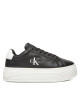 Calvin Klein Jeans Сникърси Bold Flatf Low Lace Lth YW0YW01878 Черен - Mera.bg