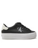 Calvin Klein Jeans Сникърси Bold Vulc Flatf Lace Lth Met YW0YW01393 Черен - Mera.bg