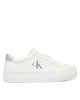 Calvin Klein Jeans Сникърси Vulc Flatf Lth Silver Logo Tag YW0YW01877 Бял - Mera.bg