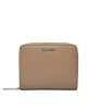 Calvin Klein Малък дамски портфейл Ck Must Z/A Wallet W/Flap Md K60K607432 Бежов - Mera.bg