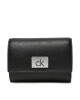 Calvin Klein Малък дамски портфейл Ck Plaque Small Trifold W/Zip K60K612834 Черен - Mera.bg