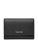 Calvin Klein Портфейл Foil Logo Trifold W/ Zip Pocket LV04F1117G Черен - Mera.bg