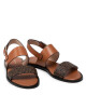 Calvin Klein Сандали Alomnd Flat Sandal Mono Mix HW0HW00821 Cognac/Brown Mono - Mera.bg