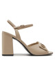 Calvin Klein Сандали Heel Sandal 85 Relock Lth HW0HW01937 Екрю - Mera.bg