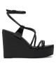 Calvin Klein Сандали Wedge Sandal 70 Lth HW0HW01952 Черен - Mera.bg