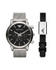 Emporio Armani Часовник AR80062SET Silver/Black - Mera.bg