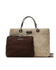 Emporio Armani Дамска чанта Y3D165 YVL8E 88097 Natural/Dark Brown - Mera.bg