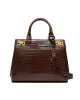 Guess Дамска чанта Katey Croc Luxury Satchel HWCB84 94260 Кафяв - Mera.bg