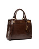 Guess Дамска чанта Katey Croc Luxury Satchel HWCB84 94260 Кафяв - Mera.bg