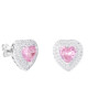ICED STUFF Обици Love Heart Pink Бяло злато - Mera.bg