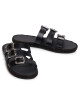Manebi Еспадрили Leather Sandals S 2.1 Y0 Black W Triple Buckle - Mera.bg