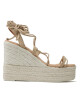 Manebi Еспадрили Soft Suede Lace-Up Wedge Espadrilles M 1.1 WA Champagne Beige - Mera.bg