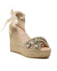 Manebi Еспадрили X Wedges Valenciana Natural With Gems - Mera.bg