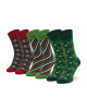 Rainbow Socks Комплект 3 чифта дълги чорапи мъжки Xmas Socks Box Stripes Pak 3 Зелен - Mera.bg