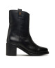 Tommy Hilfiger Боти Riding Lthr Mid Boot Block Heel FW0FW08776 Черен - Mera.bg