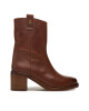 Tommy Hilfiger Боти Riding Lthr Mid Boot Block Heel FW0FW08776 Кафяв - Mera.bg