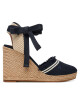 Tommy Hilfiger Еспадрили Fringe Canvas High Wedge FW0FW08878 Тъмносин - Mera.bg