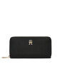 Tommy Hilfiger Голям дамски портфейл AW0AW16584 Черен - Mera.bg