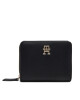 Tommy Hilfiger Малък дамски портфейл Th Logotape Med Za AW0AW17408 Черен - Mera.bg