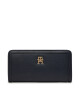 Tommy Hilfiger Портфейл Th Monotype Large Slim Wallet AW0AW16210 Тъмносин - Mera.bg