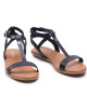 Tommy Hilfiger Сандали Feminine Leather Flat Sandal FW0FW05628 Black BDS - Mera.bg