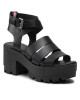 Tommy Jeans Сандали Heeled Leather Sandal EN0EN01803 Black BDS - Mera.bg