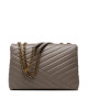 Tory Burch Дамска чанта Kira Chevron Convertible Shoulder Bag 90446 Сив - Mera.bg