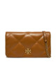 Tory Burch Дамска чанта Kira iamond Quilt Chain Wallet 158624 Кафяв - Mera.bg