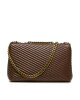 Tory Burch Дамска чанта Kira Moto Quilt Small Convertible 152345 Hickory Brown 200 - Mera.bg