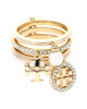 Tory Burch Пръстен Miller Pave Charm Ring 76348 Tory Gold/Crystal/Ivory 700 - Mera.bg