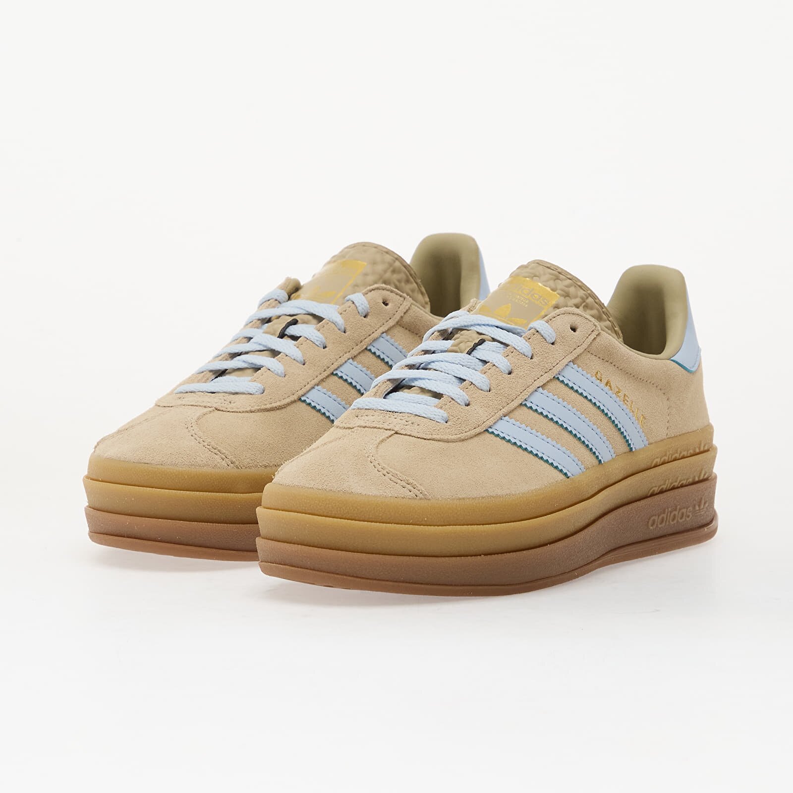 adidas Originals Сникърси adidas Gazelle Bold Stone Khaki/ Crystal Sky/ Gold Met.