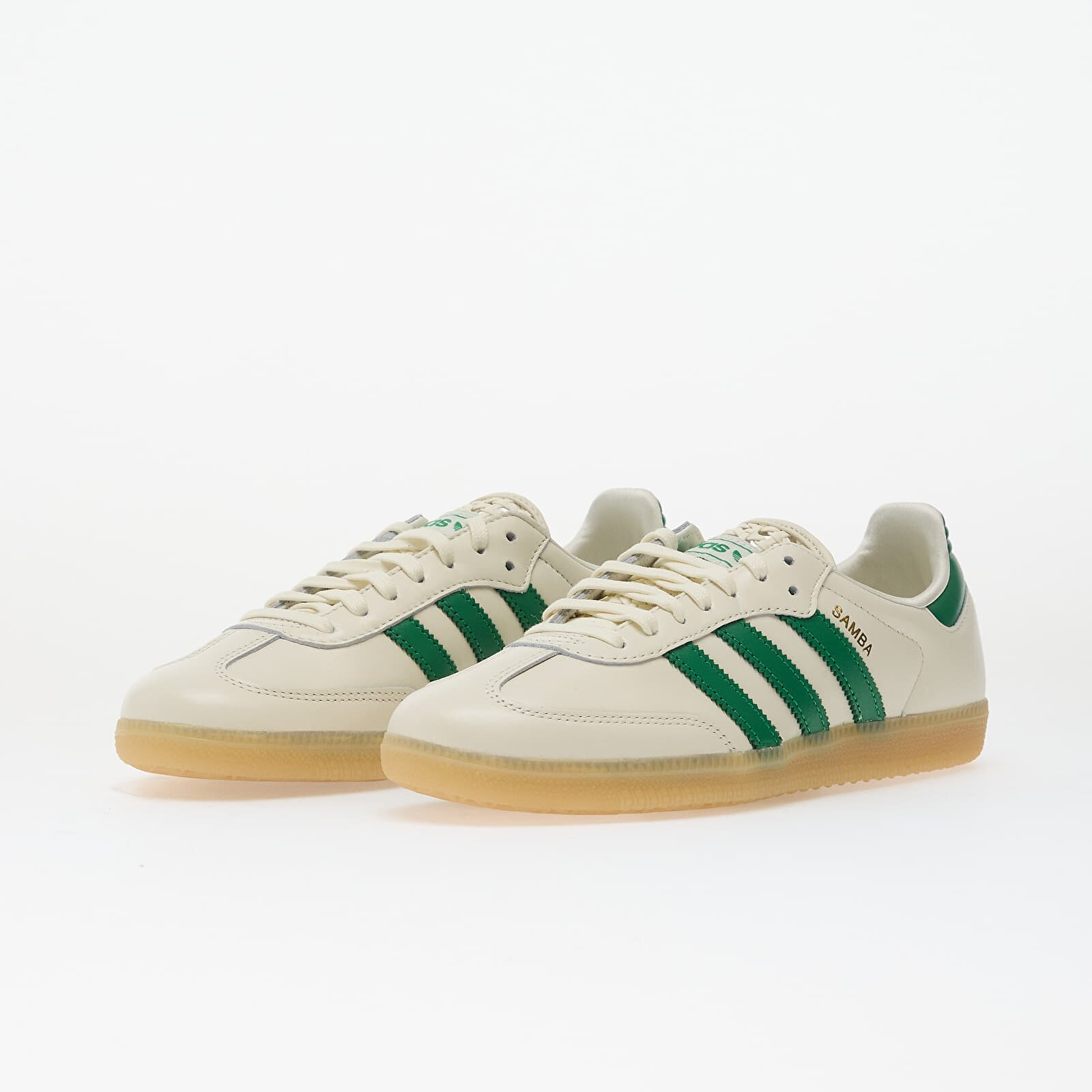 adidas Originals Сникърси adidas Samba Og W Off White/ Green/ Gold Metallic