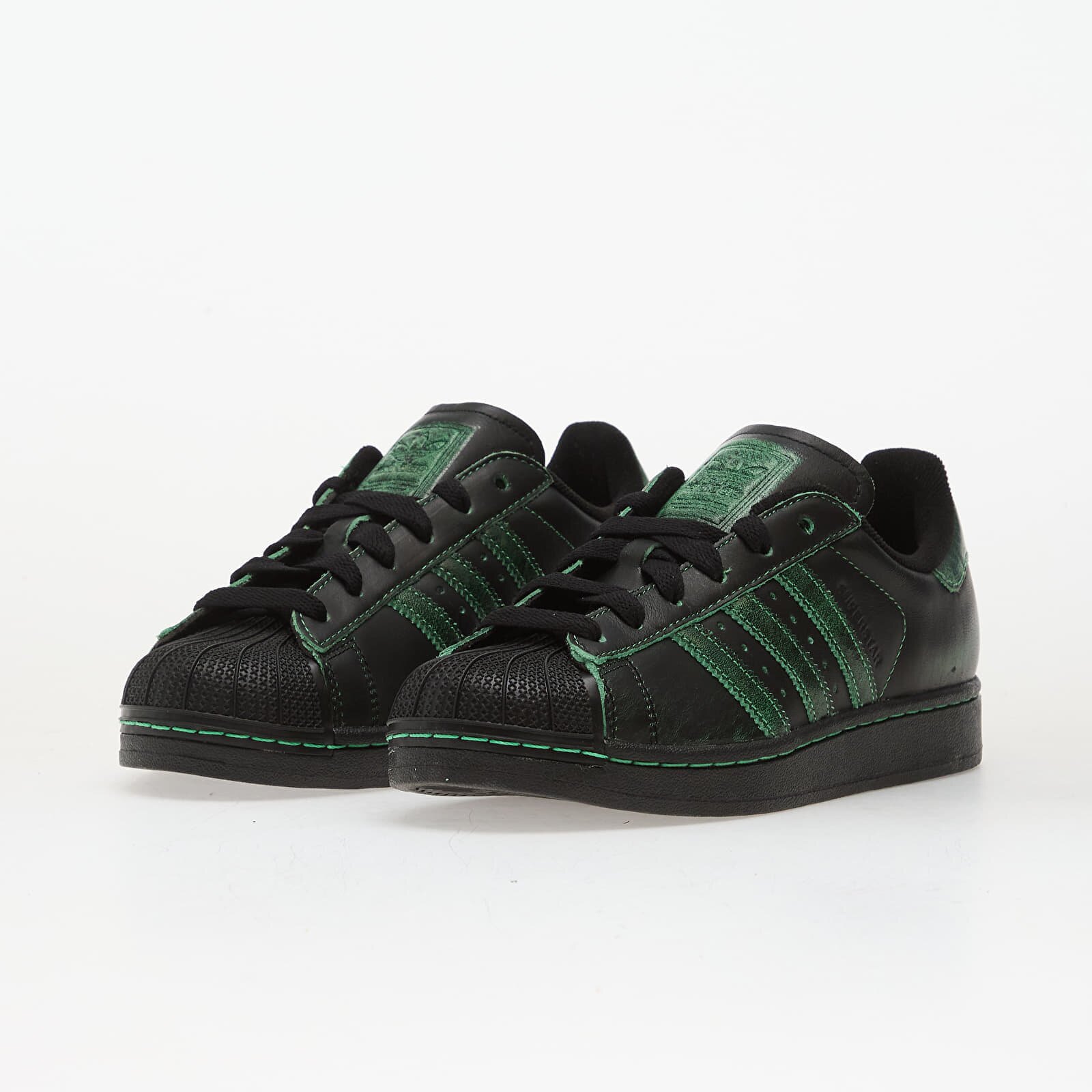 adidas Originals Сникърси adidas Superstar II W Core Black/ Core Black/ Semi Screaming Green