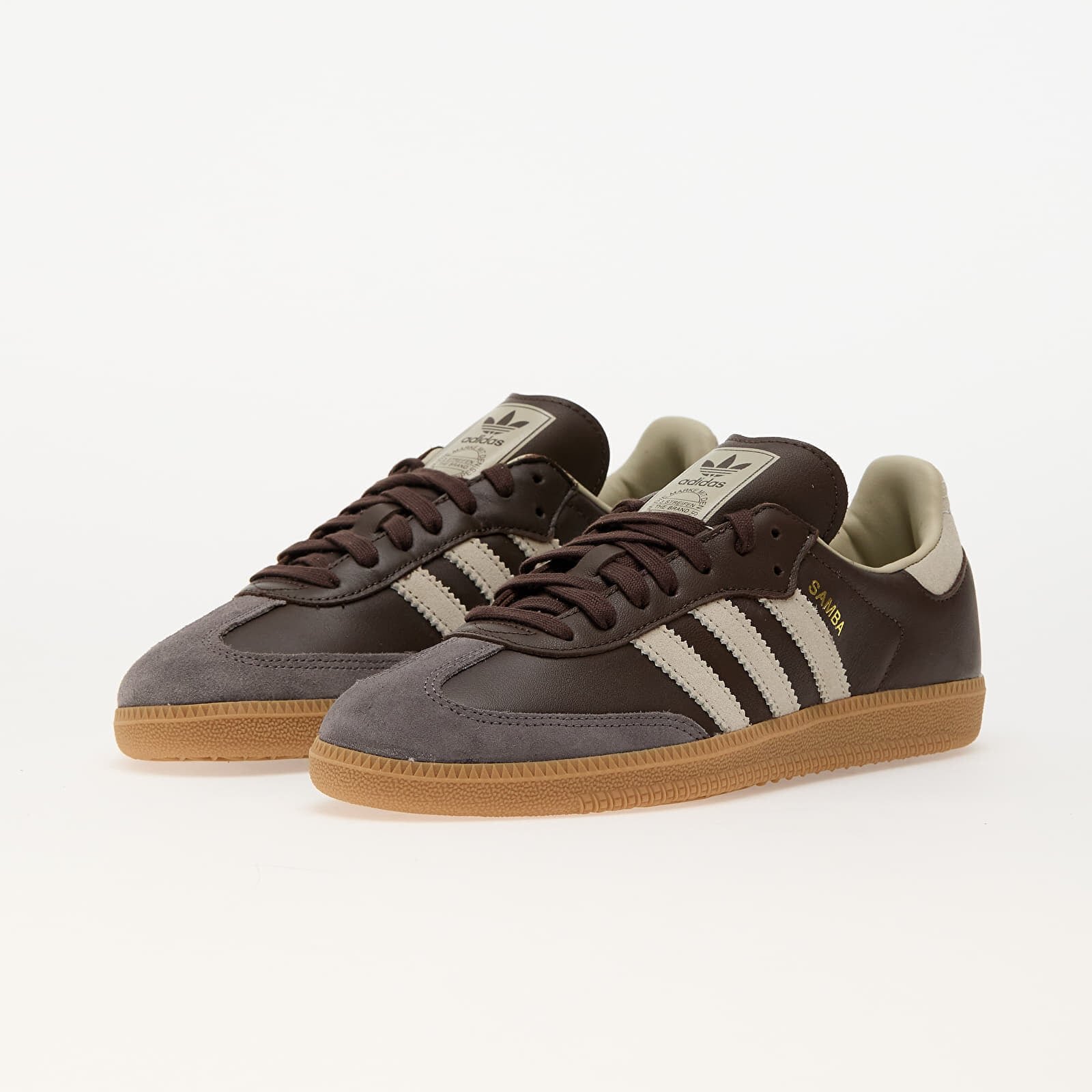 adidas Originals Сникърси Samba Og Shoes Brown/ Putty Grey/ Gold Metallic