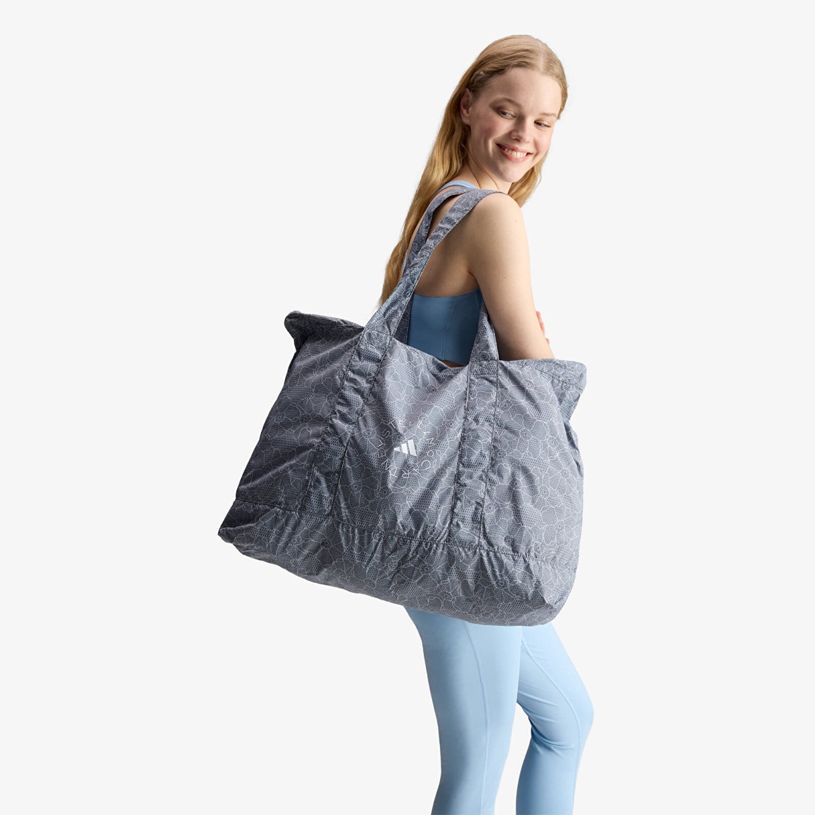adidas Performance Чанта adidas x Stella Mccartney Packable Tote Bag Onix/ Lgh Solid Grey/ White