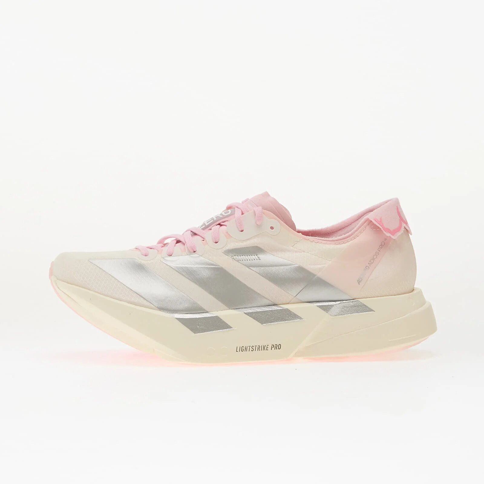 adidas Performance Сникърси adidas Adizero Adios Pro 4 Core White/ Silver Met./ Clear Pink