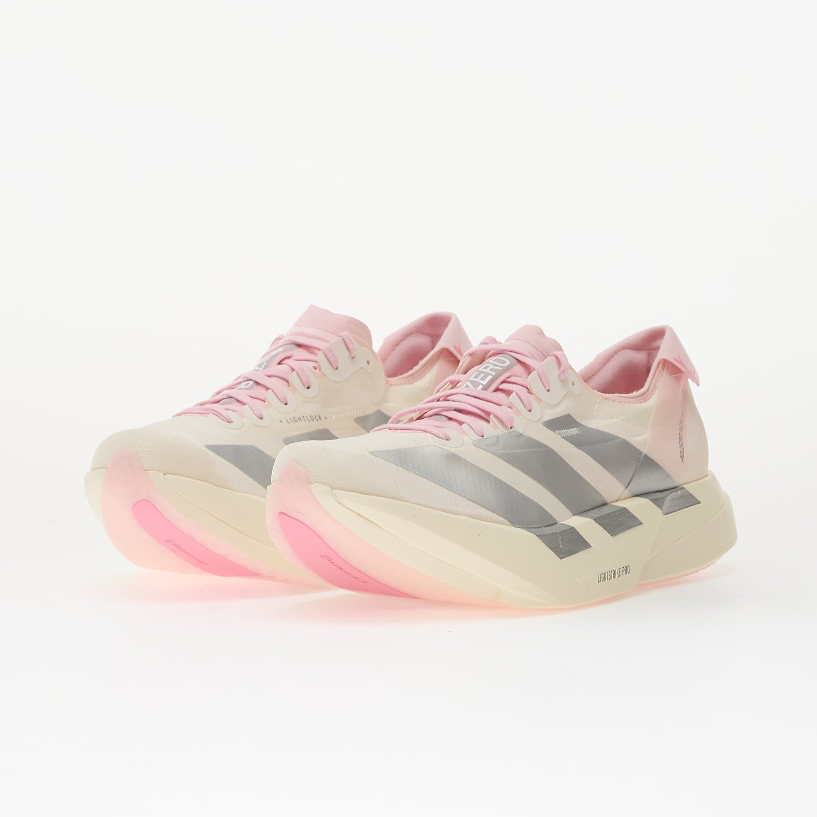 adidas Performance Сникърси adidas Adizero Adios Pro 4 Core White/ Silver Met./ Clear Pink