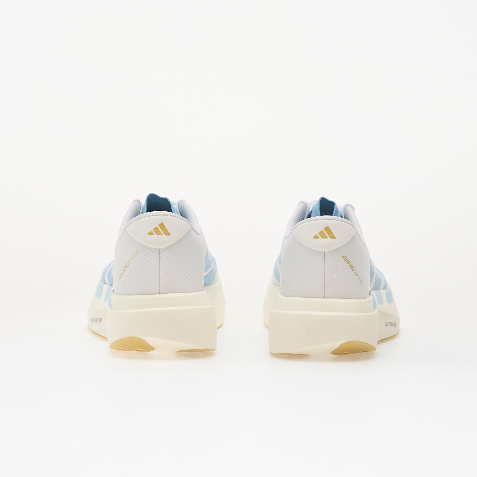 adidas Performance Сникърси adidas Adizero Evo Sl Ftwr White/ Clear Blue/ Matte Gold