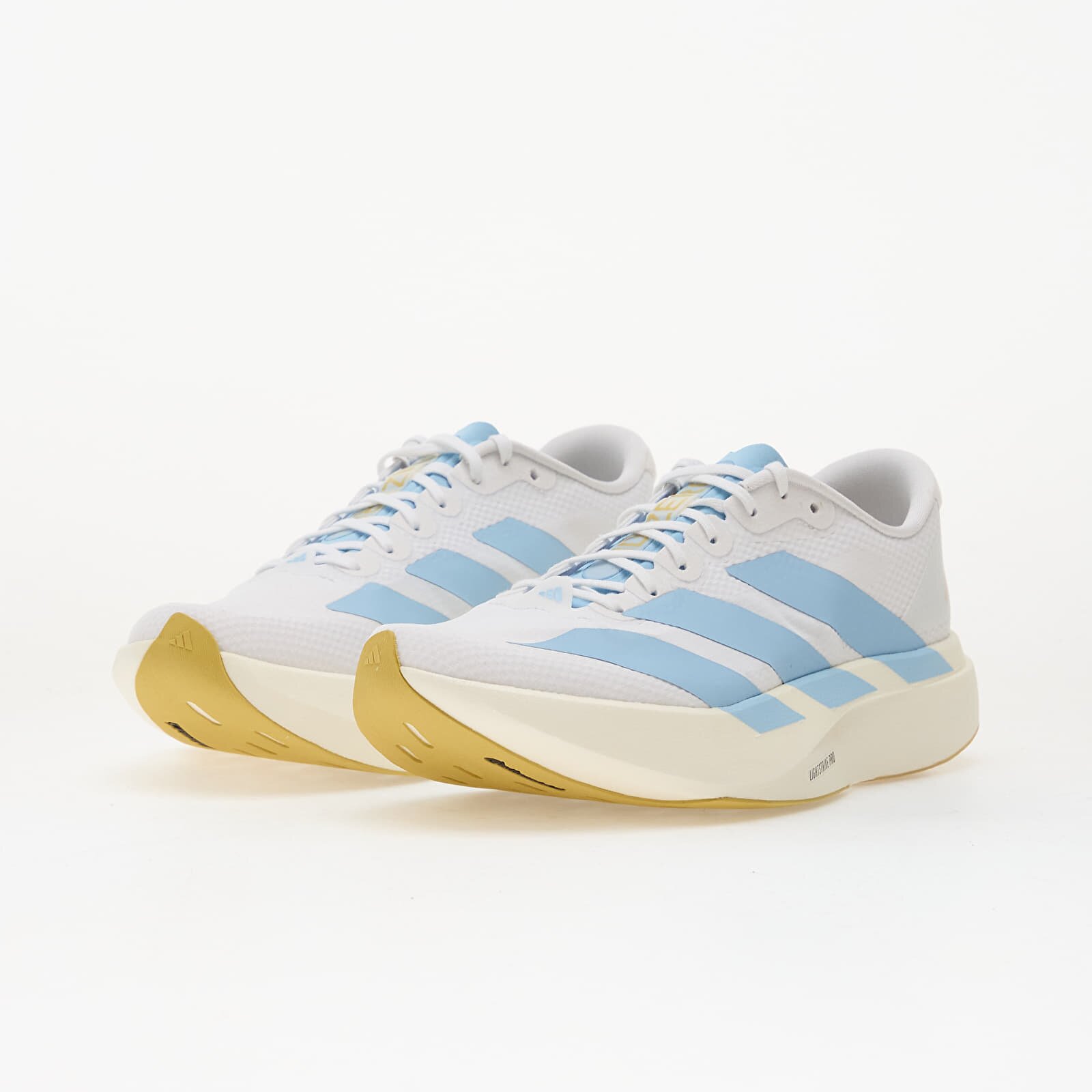 adidas Performance Сникърси adidas Adizero Evo Sl Ftwr White/ Clear Blue/ Matte Gold